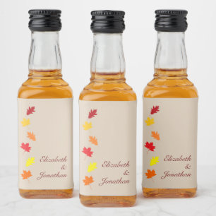 Étiquettes Pour Bouteilles De Liqueur Mariage des feuilles automnales