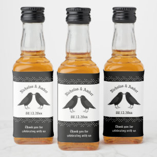 Étiquettes Pour Bouteilles De Liqueur Mariage gothique Baiser Ravens Personnalisé