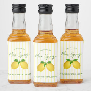 Étiquettes Pour Bouteilles De Liqueur Mariée principale de la douche au citron