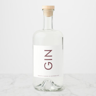 Étiquettes Pour Bouteilles De Liqueur Maroon de Bourgogne moderne Gras Monogram Gin