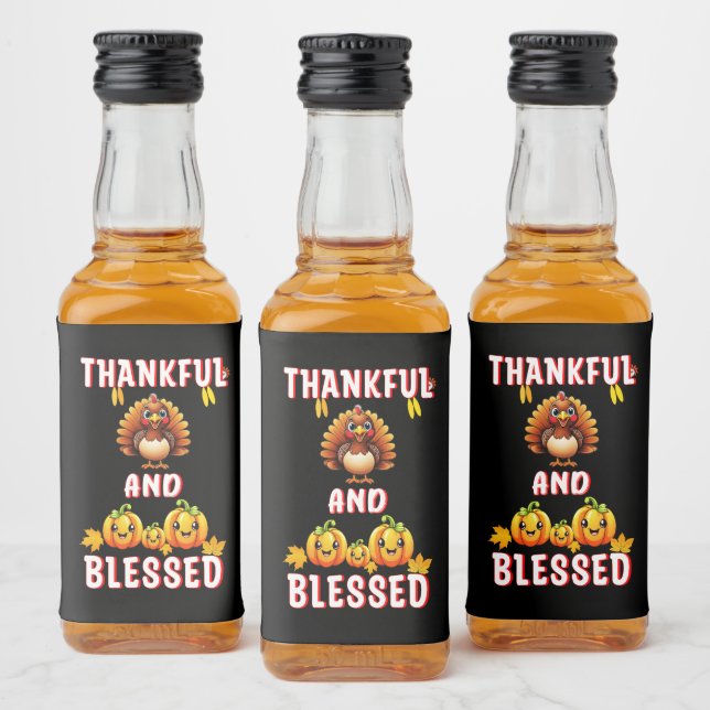 Étiquettes Pour Bouteilles De Liqueur Merci béni 23 US Maple Novembre Thanksgiving (Bouteilles)
