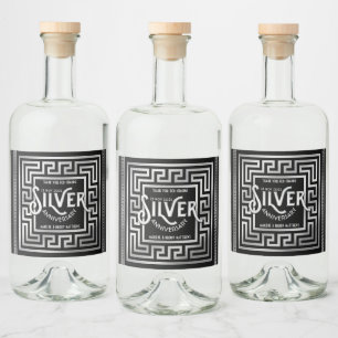 Étiquettes Pour Bouteilles De Liqueur Merci Mariage argent Parties scintillant anniversa