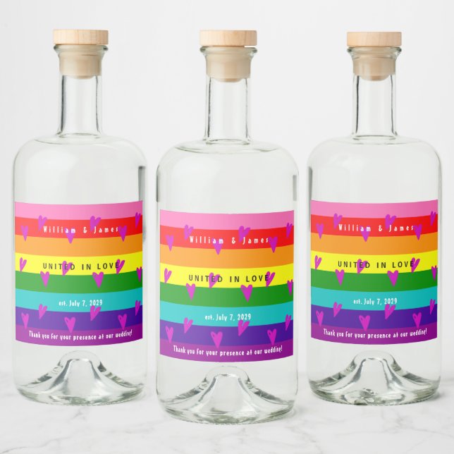 Étiquettes Pour Bouteilles De Liqueur Merci Mariage LGBTQ pour le mariage gay (Bouteilles)