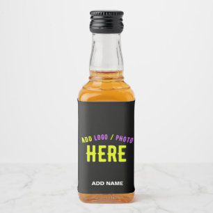 ÉTIQUETTES POUR BOUTEILLES DE LIQUEUR MODERNE ET MODERNE PERSONNALISABLE NOIR VÉRIFIÉ