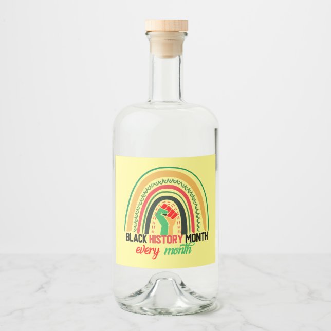 Étiquettes Pour Bouteilles De Liqueur Mois de l'histoire des Noirs tous les mois (Devant)