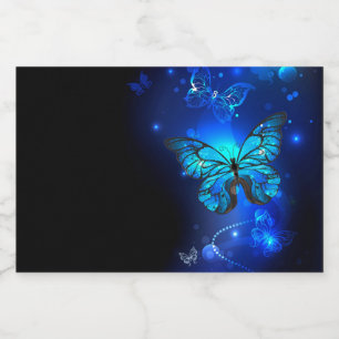 Étiquettes Pour Bouteilles De Liqueur Morpho Butterfly in the Dark Background