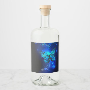 Étiquettes Pour Bouteilles De Liqueur Morpho Butterfly in the Dark Background