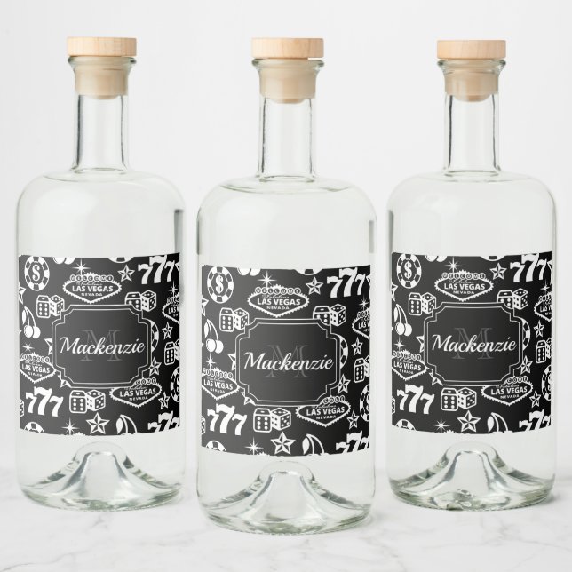 Étiquettes Pour Bouteilles De Liqueur Motif de casino (Bouteilles)