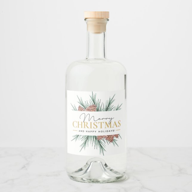 Étiquettes Pour Bouteilles De Liqueur Noël moderne (Devant)