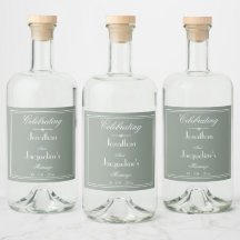 Noms de Mariage vert Sage Rustique Cool de script