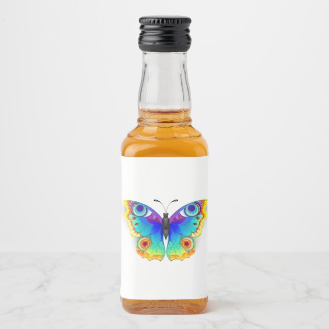 Étiquettes Pour Bouteilles De Liqueur Oeil de paon arc-en-ciel (Devant)