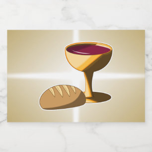 Étiquettes Pour Bouteilles De Liqueur Pain et vin La Dernière communion de Pâques