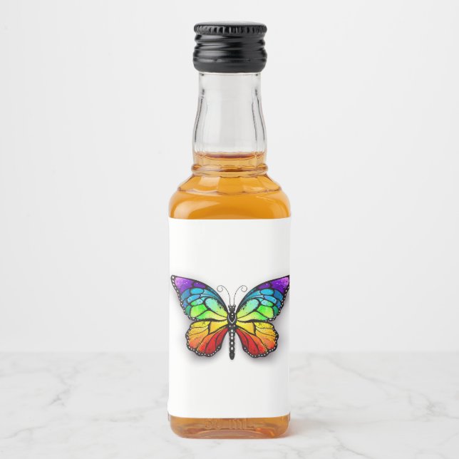 Étiquettes Pour Bouteilles De Liqueur Papillon arc-en-ciel monarque (Devant)