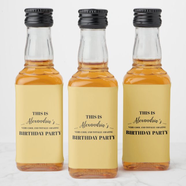 Étiquettes Pour Bouteilles De Liqueur Parti d'or personnalisé (Bouteilles)
