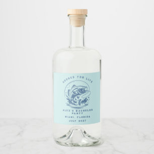 Étiquettes Pour Bouteilles De Liqueur Pêcheur drôle Party de Bachelor de pêche personnal