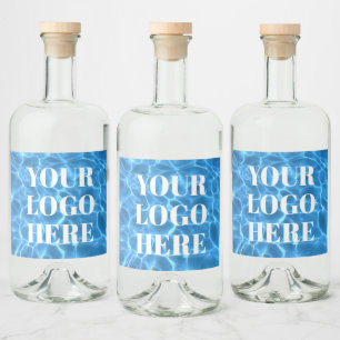 Étiquettes Pour Bouteilles De Liqueur Photo de piscine Aqua Blue pour votre logo