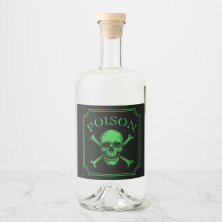 Étiquettes Pour Bouteilles De Liqueur Poison Crâne et os croisés Halloween Design Imprim