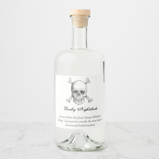 Étiquettes Pour Bouteilles De Liqueur Poison d'Halloween (Devant)