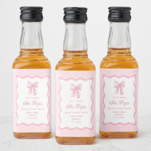 Étiquettes Pour Bouteilles De Liqueur Pop it quand elle popote Baby shower de boue rose