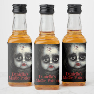 Étiquettes Pour Bouteilles De Liqueur Potion magique Poupée Goth Déplaisante Halloween