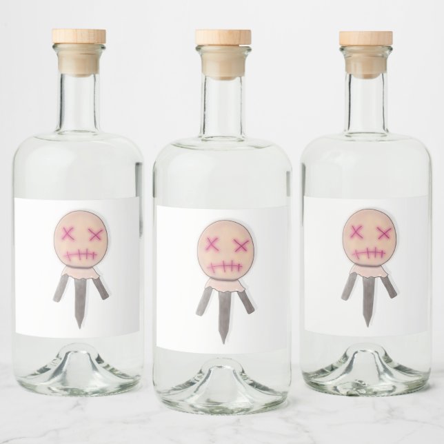 Étiquettes Pour Bouteilles De Liqueur Poupée vaudou (Bouteilles)