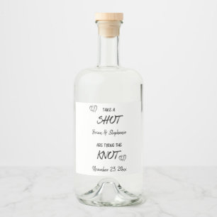 Étiquettes Pour Bouteilles De Liqueur Prenez Un Tir Couple Fiancé Attachant Le Nœud Alc