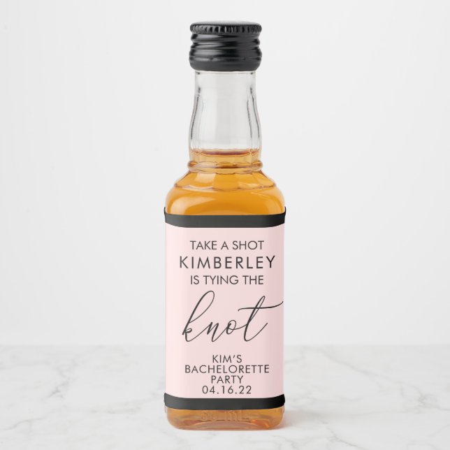Étiquettes Pour Bouteilles De Liqueur Prenez une Bachelorette Shot Imprimée Mini (Devant)