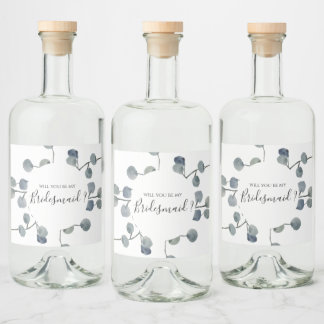 Étiquettes Pour Bouteilles De Liqueur Proposition d'Eucalyptus Green Bridesmaid