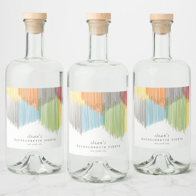 Étiquettes Pour Bouteilles De Liqueur Rainbow Modern Fringe Bachelorte Party (Bouteilles)