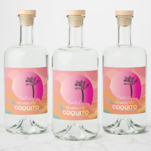 Étiquettes Pour Bouteilles De Liqueur Recette de Coquito Maison Rose Entreprise de Marqu