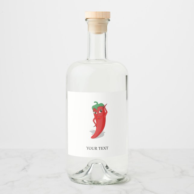 Étiquettes Pour Bouteilles De Liqueur Red Hot Pepper Diva (Devant)