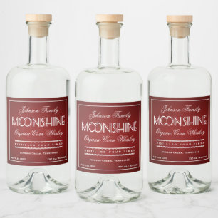 Étiquettes Pour Bouteilles De Liqueur Rouge de Moonshine