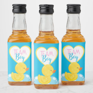 Étiquettes Pour Bouteilles De Liqueur Rubber Duck Gender Reveal Team Garçon Favoriser