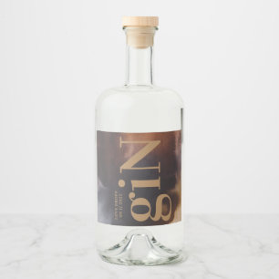 Étiquettes Pour Bouteilles De Liqueur Rust Art Gros Monogramme Moderne Bold Simple Maria