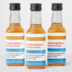 Étiquettes Pour Bouteilles De Liqueur RX SUCCESS Infirmière Docteur Médicale Graduation 