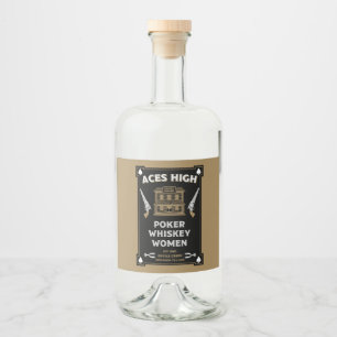 Étiquettes Pour Bouteilles De Liqueur Salon de la Frontière Américaine Cowboy