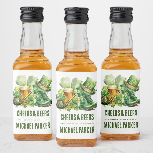 Étiquettes Pour Bouteilles De Liqueur Salutations Bières Adultes Anniversaire St Patrick (Bouteilles)