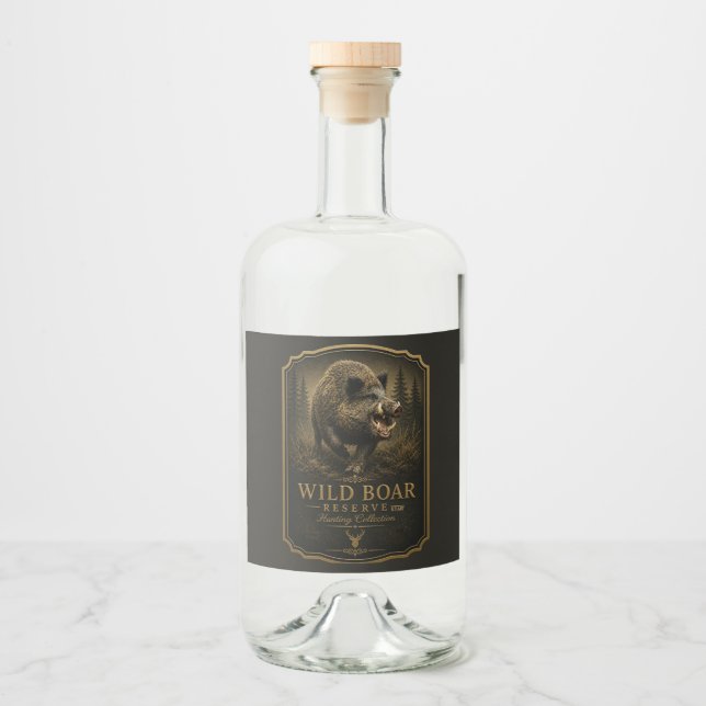 Étiquettes Pour Bouteilles De Liqueur Sanglier (Devant)