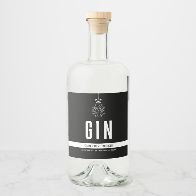 Étiquettes Pour Bouteilles De Liqueur Saveur de vacances Gin infusé (Devant)