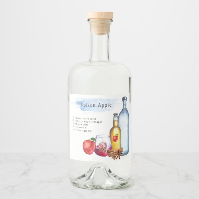Étiquettes Pour Bouteilles De Liqueur Signature Cocktail Recette Mariage Faveur Étiquett (Devant)