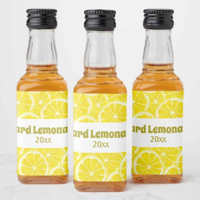 Étiquettes Pour Bouteilles De Liqueur Sliced Lemons Design Bottle Label (Bouteilles)