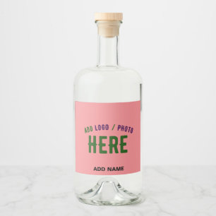 ÉTIQUETTES POUR BOUTEILLES DE LIQUEUR STYLÉ MODERNE PERSONNALISÉ SALMON PINK VERIFIÉ MAR