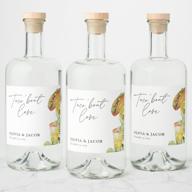 Étiquettes Pour Bouteilles De Liqueur Taco bout Love Mexican Couples Shower (Bouteilles)