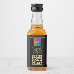 Étiquettes Pour Bouteilles De Liqueur Téléchargez votre logo Texte personnalisé QR Code