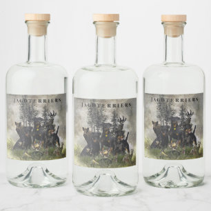 Étiquettes Pour Bouteilles De Liqueur Terrier de chasse allemand (Jagdterrier)
