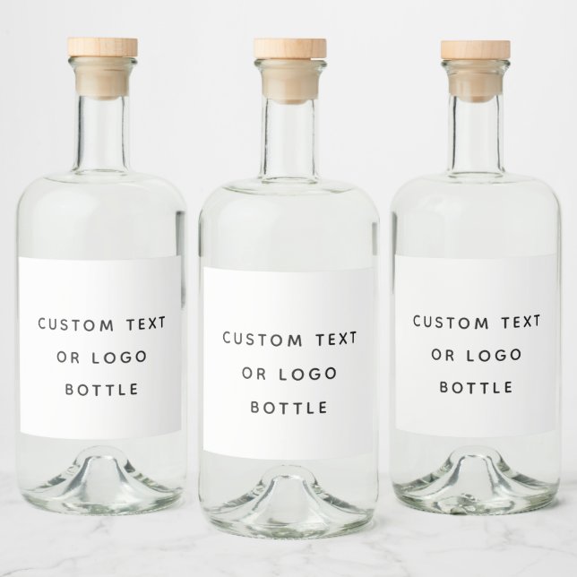 Étiquettes Pour Bouteilles De Liqueur Texte Ou Logo Personnalisé Minimaliste (Bouteilles)