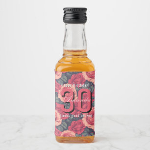 Étiquettes Pour Bouteilles De Liqueur Thème Rose Personnalisé 30e Anniversaire