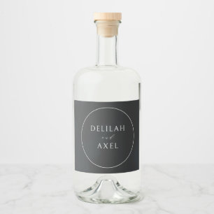 Étiquettes Pour Bouteilles De Liqueur Ultra-moderne minimaliste noir et blanc