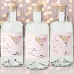 Étiquettes Pour Bouteilles De Liqueur Un peu plus âgé Martini Anniversaire