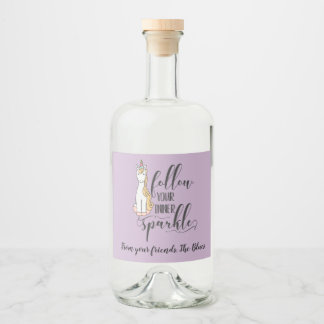 Étiquettes Pour Bouteilles De Liqueur Unicorn Suivez votre partie interne Sparkle (Coule